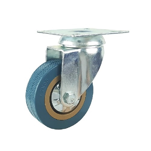 65mm Caster  44 lbs Swivel Grey rubber Top Plate