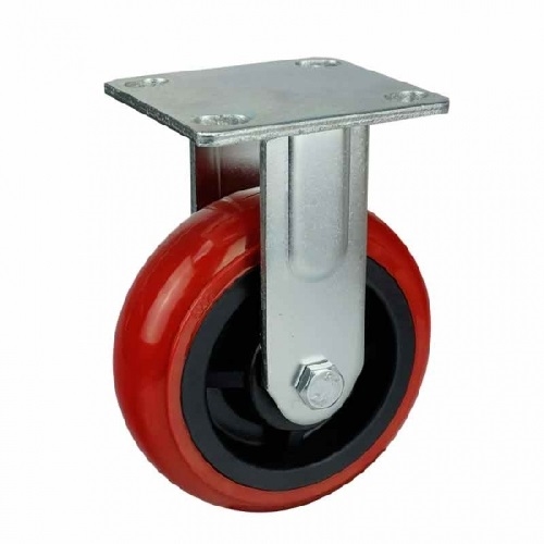 6" Inch Caster  617 lbs Fixed Polyurethane Top Plate