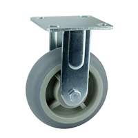 6" Inch Caster  617 lbs Fixed Polypropylene core  and  Thermoplastic Rubber Top Plate