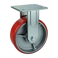 6" Inch Caster  992 lbs Fixed Iron core  and  Polyurethane Top Plate
