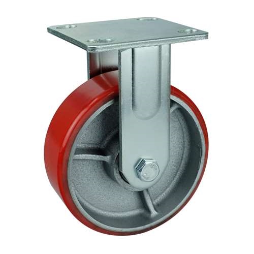 6" Inch Caster  992 lbs Fixed Iron core  and  Polyurethane Top Plate