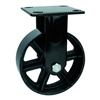 6" Inch Caster  617 lbs Fixed Black Cast iron Top Plate