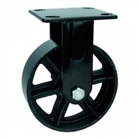 6" Inch Caster  617 lbs Fixed Black Cast iron Top Plate