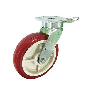 6" Inch Caster  992 lbs Swivel and Upper Brake Cast Iron and  Polyurethane Top Plate
