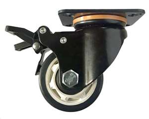 6" Inch Caster  772 lbs Swivel and Upper Brake Polyurethane  and  Polypropylene Top Plate