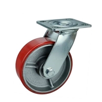 6" Inch Caster  992 lbs Swivel Iron core  and  Polyurethane Top Plate