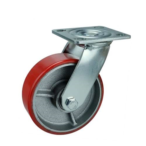 6" Inch Caster  992 lbs Swivel Iron core  and  Polyurethane Top Plate