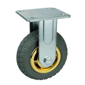 8" Inch Caster  617 lbs Fixed Polypropylene core  and  Rubber Top Plate