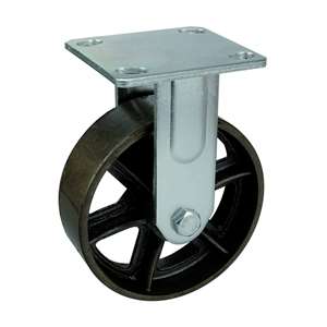 8" Inch Caster  661 lbs Fixed Cast iron Top Plate