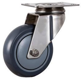 40mm 66 Lbs Light Duty Caster Wheel Swivel Plate Stainless Steel TPR