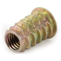 M6 Zinc Alloy Threaded  Wood Caster Insert Nut with Flanged Hex Drive Head