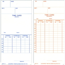 Acroprint ATR121 Weekly/Bi-Weekly Time Cards for ATR120, Box of 500