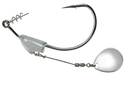 Owner Hooks FLASHY SWIMMER Silver Colorado w/CPS - A Revolutionary Weighted Swimbait Hook