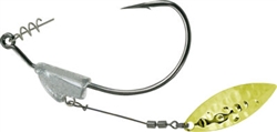 Owner Hooks FLASHY SWIMMER Gold Willow Leaf w/CPS - A Revolutionary Weighted Swimbait Hook