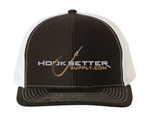 Hooksetter Logo Embroidered Ball Cap - Black and White