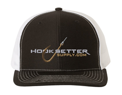 Hooksetter Logo Embroidered Ball Cap - Black and White