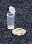 Bottles, Jars and Tubes:  051100 - standard 0.50" diameter - Microvials medical-grade polypropylene hinged-lid lab vials 1.88 milliliters - 1.024-drams - 0.064 oz.
