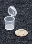 Bottles, Jars and Tubes:  070850 - standard 0.75" diameter - Microvials medical-grade polypropylene hinged-lid lab vials 3.22 milliliters - 1.76-drams - 0.11 oz.