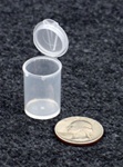 Bottles, Jars and Tubes:  071100 - standard 0.75" diameter - Microvials hinged-lid lab vials 2.56-drams 4.62 milliliters - 0.16 oz. medical-grade polypropylene - 1000 case pack