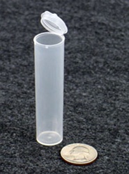 Bottles, Jars and Tubes:  073100-25 - standard 0.75" diameter - Microvials 8.32-drams 15.23 milliliters - 0.52 oz. medical-grade polypropylene hinged-lid lab vials.