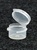 Bottles, Jars and Tubes:  100500 - 0.11 oz. 1-inch diameter Lacons&reg; clarified natural  laboratory and medical grade polypropylene; small round hinged-lid containers.