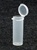 Bottles, Jars and Tubes:  102500 - 0.60 oz. 1-inch diameter Lacons&reg; clarified natural  laboratory and medical grade polypropylene; small round hinged-lid plastic containers.