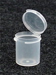 Bottles, Jars and Tubes:  121350 - 0.52 oz. 1Â¼-inch Lacons&reg; clarified natural  laboratory and medical grade polypropylene; small round hinged-lid containers.