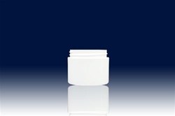 Bottles, Jars and Tubes: 2 oz 58mm white straight base double wall jars - Sample