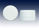 20-410 white ribbed with Safe-Gard&trade; 75M liner, screw caps-plastic bottle closures - Product Code: 20-410-BC-WR-SG7