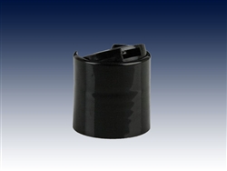 20-410 black smooth, unlined press tops or disc tops or tilit top caps-plastic bottle dispensing closure samples - Product Code: 20-410-PT-BS-U-Sample