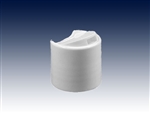 20-410 white smooth, unlined press tops or disc tops or tilit top caps-plastic bottle dispensing closure samples - Product Code: 20-410-PT-WS-U-Sample