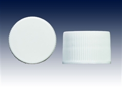 20-410 (1800 case pack) white ribbed with F-217 liner, screw caps-plastic bottle closures - Product Code: 20-410-SC-WR-F2-1800