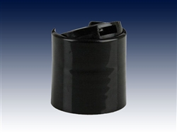 24-410 black smooth, unlined press tops or disc tops or tilt top caps-plastic bottle dispensing closure samples - Product Code: 24-410-PT-BS-U-Sample