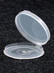 Bottles, Jars and Tubes:  250325 - 0.22 oz. 2Â½-inch Lacons&reg; clarified natural  laboratory and medical grade polypropylene; small round hinged-lid containers.