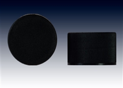 28-410 black ribbed with SG-75M liner, screw caps-plastic bottle closure samples - Product Code: 28-410-BC-BR-SG7-Sample