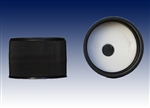 28-410 black ribbed vented (.003) with F-217&reg; liner, screw caps-plastic bottle closures - Product Code: 28-410-BC-BR-VTF2