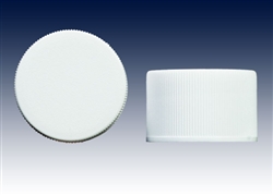 28-410 white ribbed with F-217&reg; foam liners, screw caps-plastic bottle closures - Product Code: 28-410-BC-WR-F2