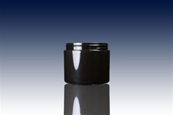 Bottles, Jars and Tubes: 4 oz 70mm black straight base double wall jars - Sample