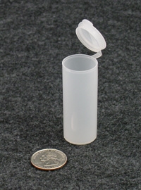 Bottles, Jars and Tubes: Polyvials EP192-LG-Sample Hinged-Lid PE Lab Vials - 28.71ml