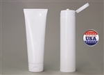 BJT Squeeze Tube Packaging on Demand White 8 oz LDPE Tube with Flip Top Cap