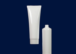 Bottles Jars and Tubes: Tubes on Demand White 1 oz MDPE Tube with Aluminum seals on the Orifice and Stand On Screw Caps