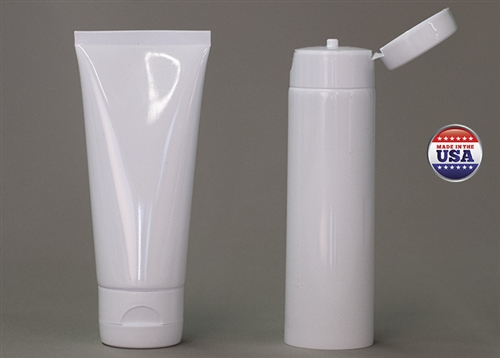 Bottles Jars and Tubes: Tubes on Demand White 3 oz LDPE Tube with Aluminum seals and Flip Top Cap