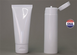 Bottles Jars and Tubes : Tubes on Demand White 4 oz LDPE Tube with Aluminum seals and Flip Top Cap - Sample