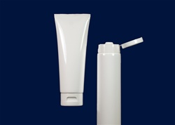 BJT Tubes on Demand with Sealed Orifice White 4 oz LDPE Tube with Flip Top Cap and an aluminum pressure sensitive seal.