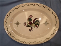 Extra Large Oval Platter California Provincial Green Rooster