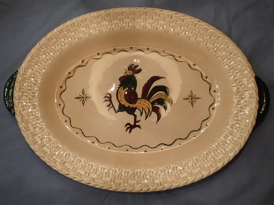 Turkey Platter California Provincial Green Rooster