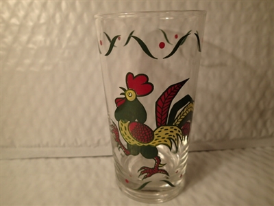 Glassware Tumbler California Provincial Green Rooster