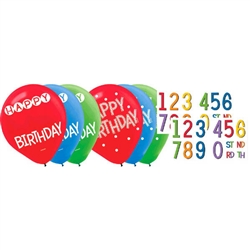 Rainbow Birthday Add Any Age Latex Balloons