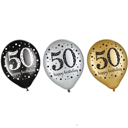 Sparkling Celebration 50 12 Inch Latex Balloons - 15 Count