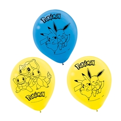 Pokemon Latex Balloons - 6 Count